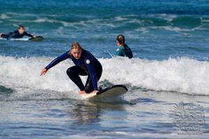 Daniela surfing in Sydney