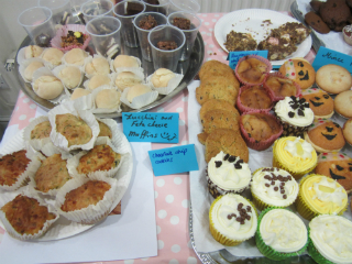 The yummy cakes made for the bake sale 