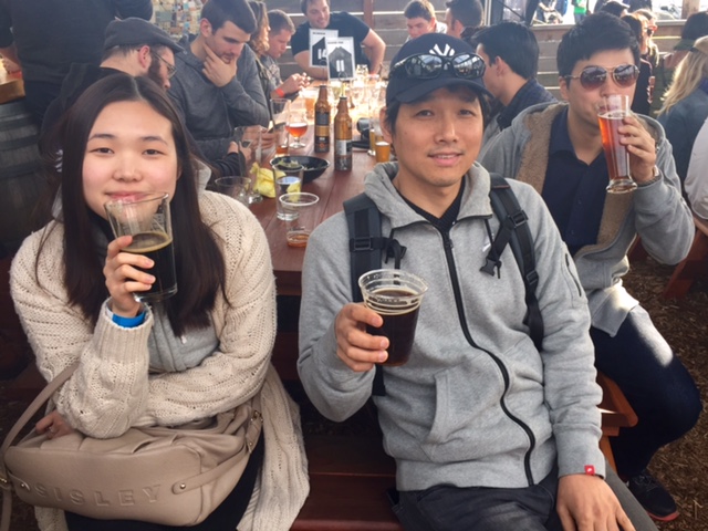 Our students enjoying a beer at a local microbrewery 